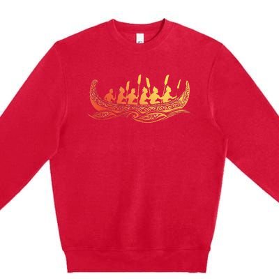 Tribal Hawaiian Outrigger Canoe Hawaiian Tribal Premium Crewneck Sweatshirt