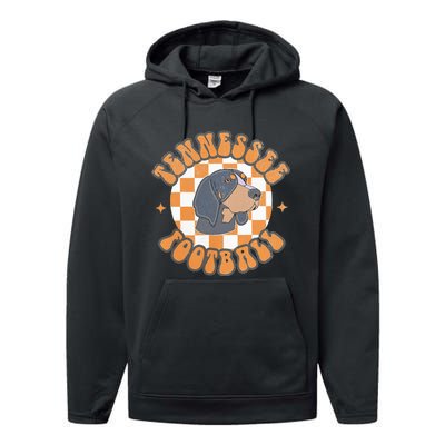 Tennessee Hound Orange White Vintage Dog Fan Game Performance Fleece Hoodie