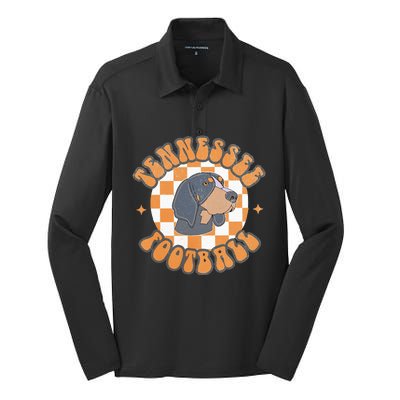 Tennessee Hound Orange White Vintage Dog Fan Game Silk Touch Performance Long Sleeve Polo