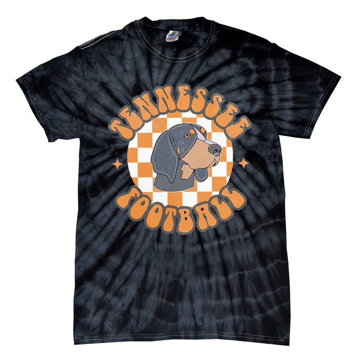 Tennessee Hound Orange White Vintage Dog Fan Game Tie-Dye T-Shirt