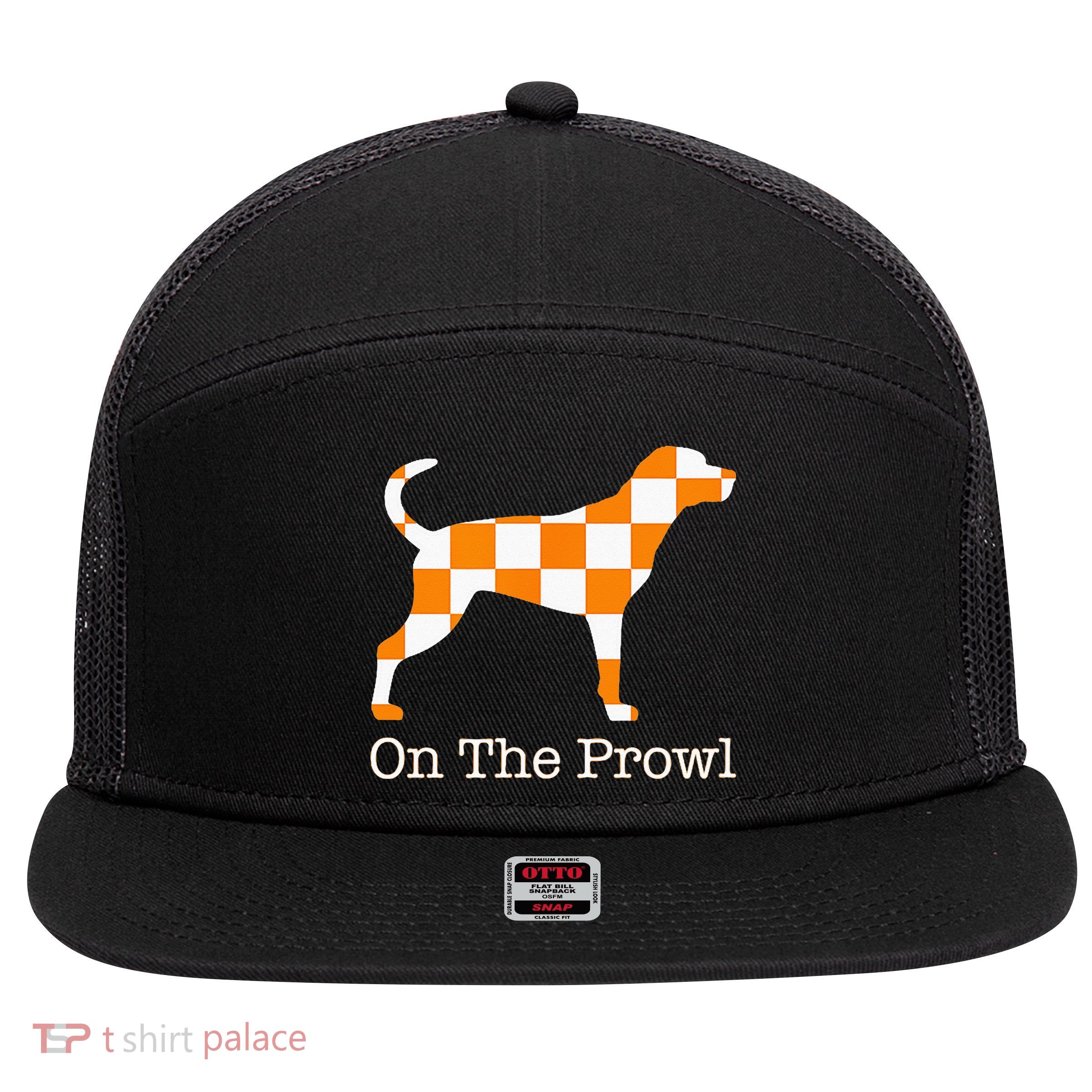 Tennessee Hound On The Prowl Vol Dog Knoxville Fan Game Gift 7 Panel Mesh Trucker Snapback Hat