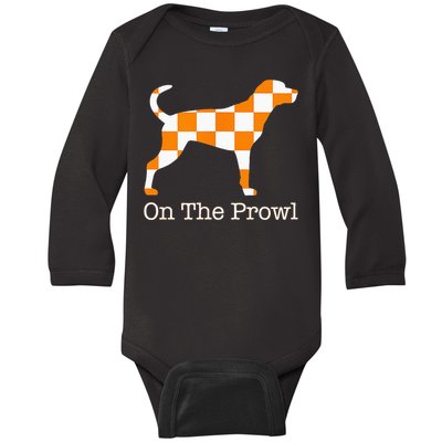 Tennessee Hound On The Prowl Vol Dog Knoxville Fan Game Gift Baby Long Sleeve Bodysuit