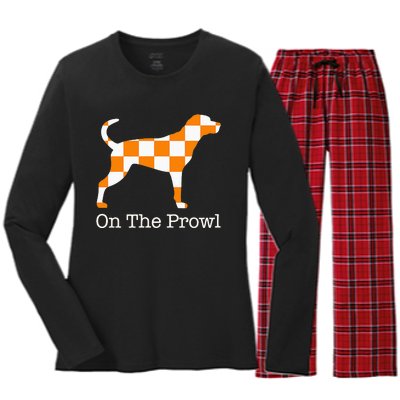 Tennessee Hound On The Prowl Vol Dog Knoxville Fan Game Gift Women's Long Sleeve Flannel Pajama Set 