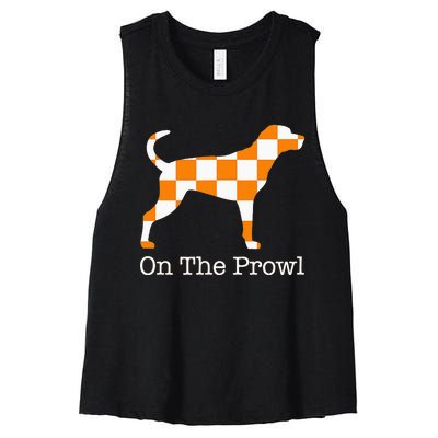 Tennessee Hound On The Prowl Vol Dog Knoxville Fan Game Gift Women's Racerback Cropped Tank