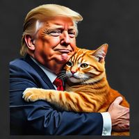 Trump Hugging Orange Cat Funny 2024 Election Meme Graphic Adult Drive Performance Visor