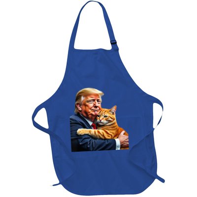 Trump Hugging Orange Cat Funny 2024 Election Meme Graphic Apron