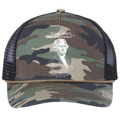 Thomas Jefferson Crap That's Due Tomorrow Retro Rope Trucker Hat Cap