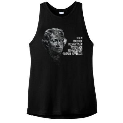 Thomas Jefferson Quote Ladies PosiCharge Tri-Blend Wicking Tank