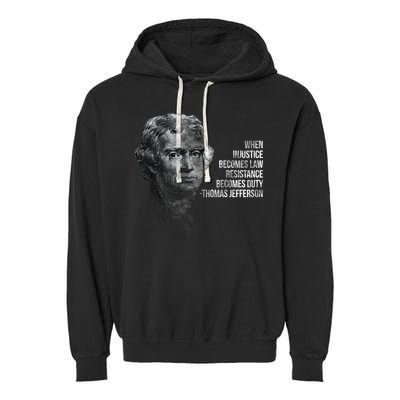 Thomas Jefferson Quote Garment-Dyed Fleece Hoodie