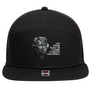 Thomas Jefferson Quote 7 Panel Mesh Trucker Snapback Hat