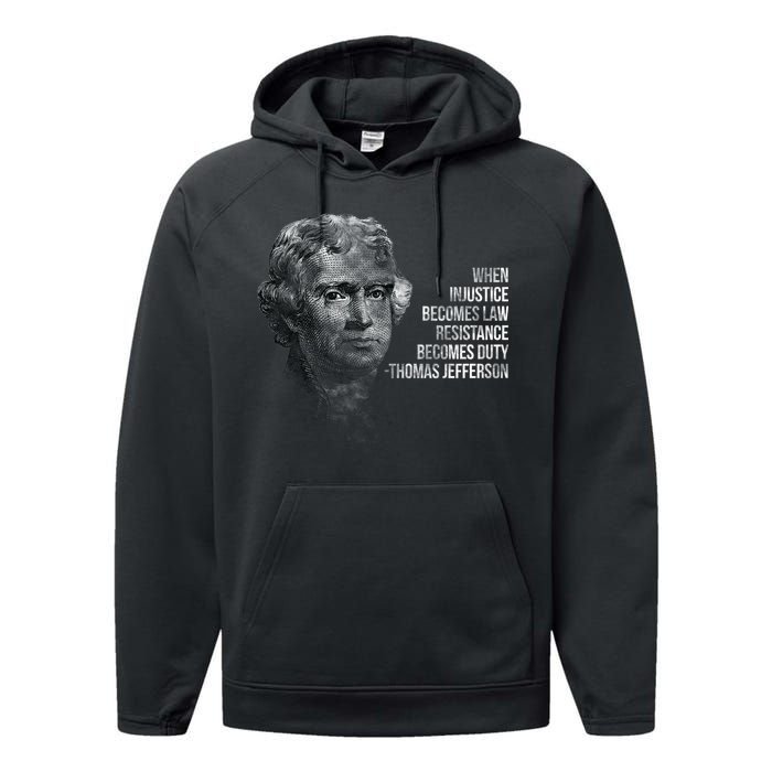 Thomas Jefferson Quote Performance Fleece Hoodie