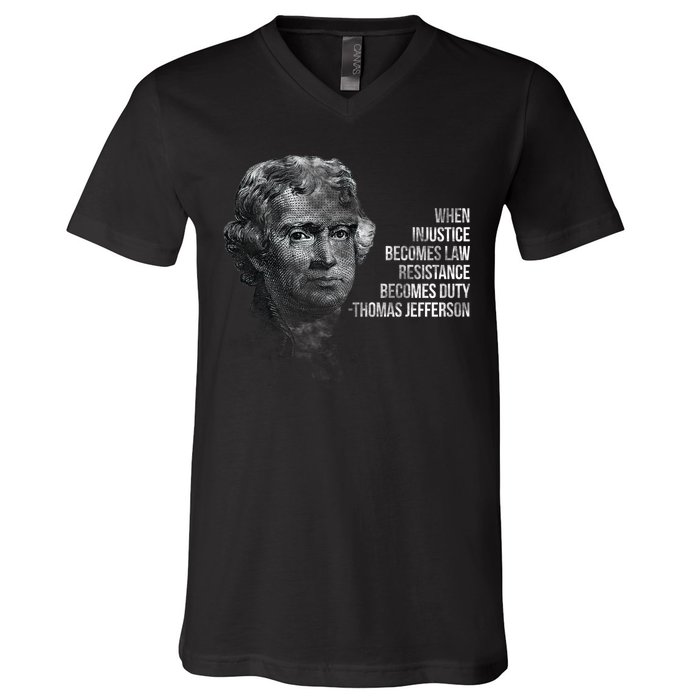 Thomas Jefferson Quote V-Neck T-Shirt