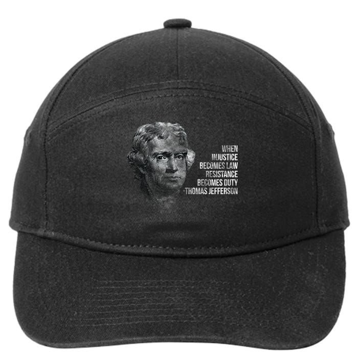 Thomas Jefferson Quote 7-Panel Snapback Hat