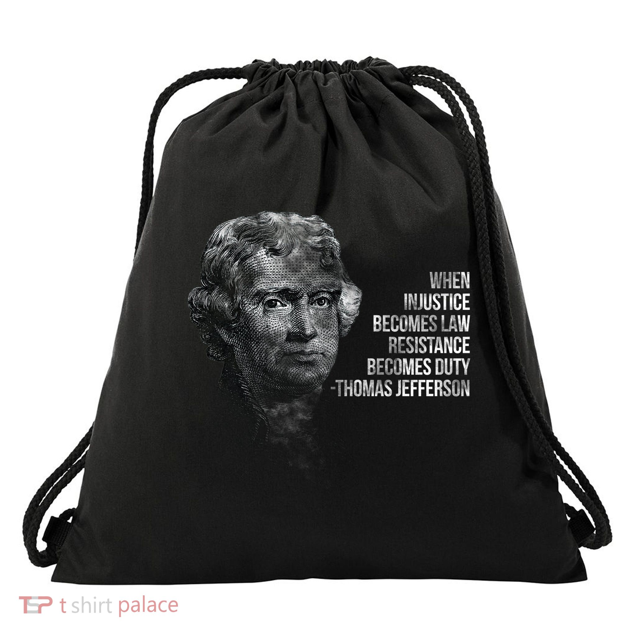 Thomas Jefferson Quote Drawstring Bag