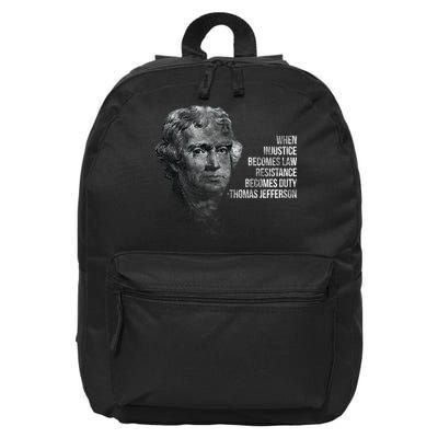 Thomas Jefferson Quote 16 in Basic Backpack