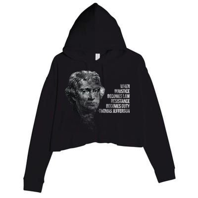 Thomas Jefferson Quote Crop Fleece Hoodie