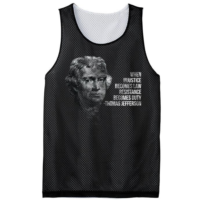 Thomas Jefferson Quote Mesh Reversible Basketball Jersey Tank