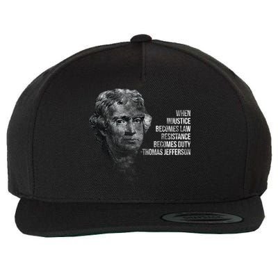 Thomas Jefferson Quote Wool Snapback Cap