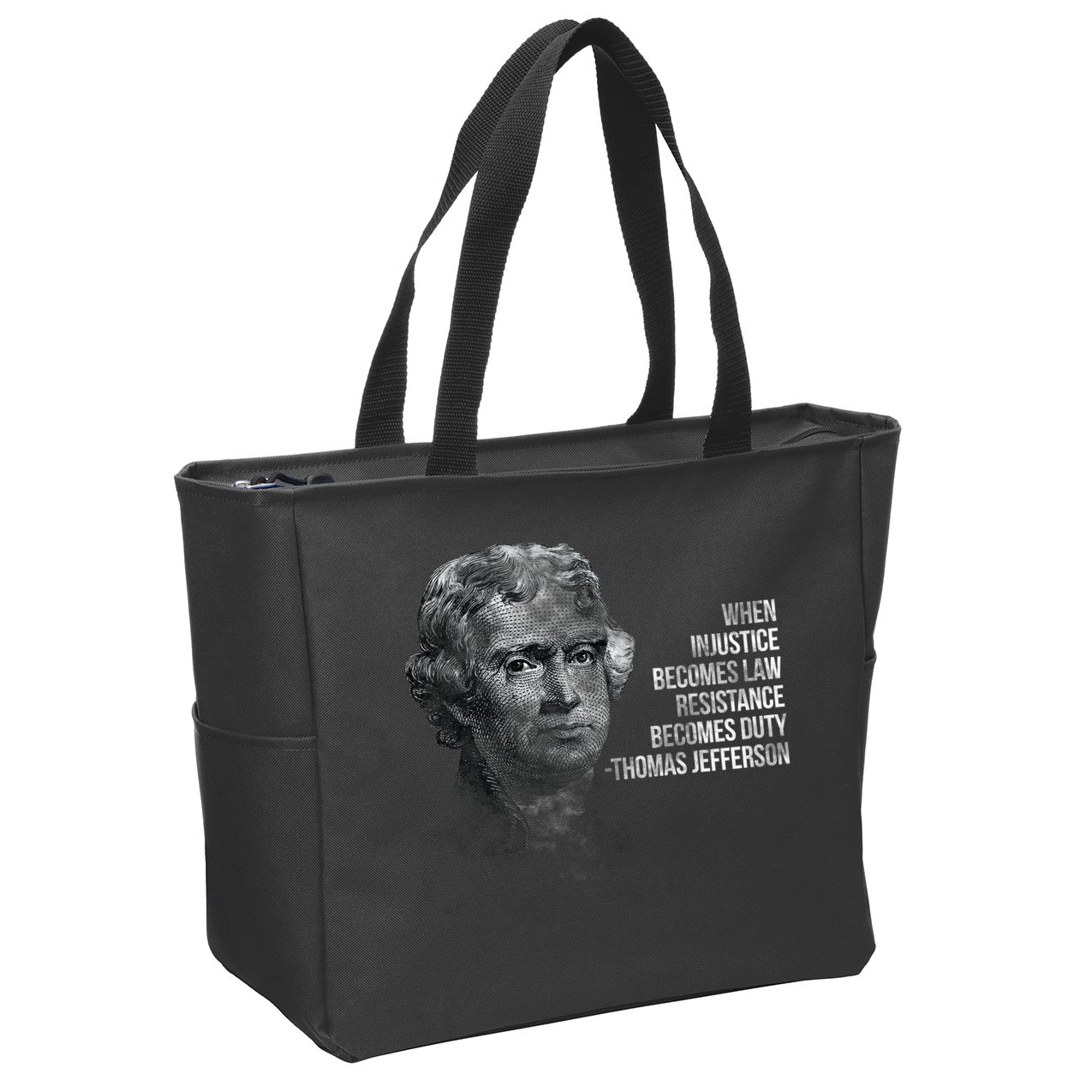 Thomas Jefferson Quote Zip Tote Bag