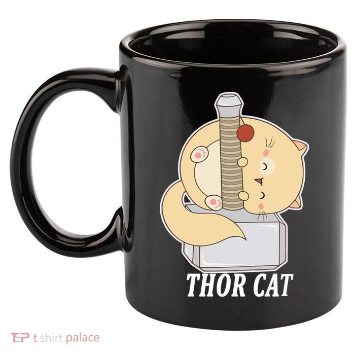 Thor Cat 11oz C Handle Ceramic Mug