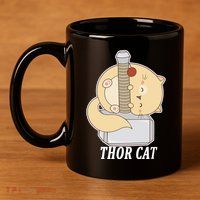 Thor Cat 11oz C Handle Ceramic Mug