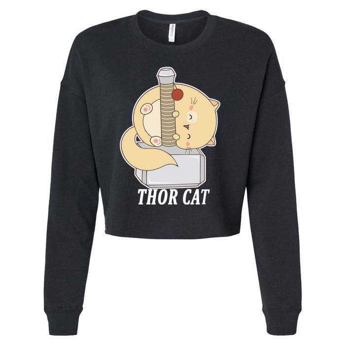 Thor Cat Cropped Pullover Crew
