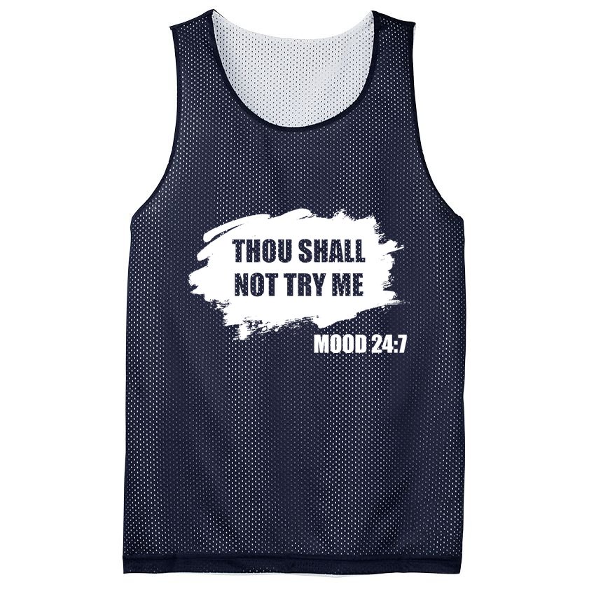 Thou Shall Not Try Me Mesh Reversible Basketball Jersey Tank