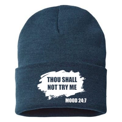 Thou Shall Not Try Me Sustainable Knit Beanie