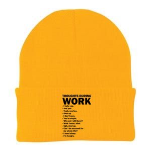 Thoughts During Work Funny Knit Cap Winter Beanie