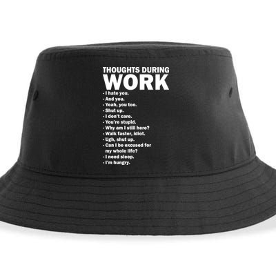 Thoughts During Work Funny Sustainable Bucket Hat