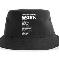 Thoughts During Work Funny Sustainable Bucket Hat