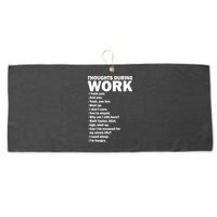 Thoughts During Work Funny Large Microfiber Waffle Golf Towel