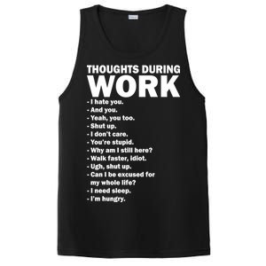 Thoughts During Work Funny PosiCharge Competitor Tank