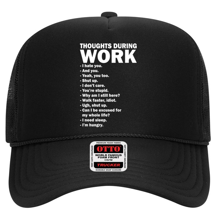 Thoughts During Work Funny Trucker Hat
