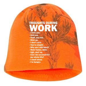 Thoughts During Work Funny Kati - Camo Knit Beanie