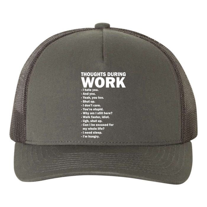 Thoughts During Work Funny Yupoong Adult 5-Panel Trucker Hat