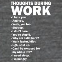 Thoughts During Work Funny Magnet