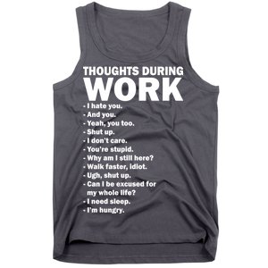 Thoughts During Work Funny Tank Top