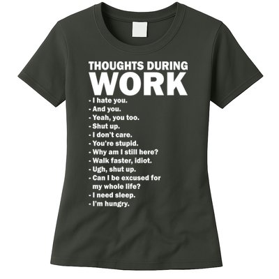 Thoughts During Work Funny Womens T-Shirt