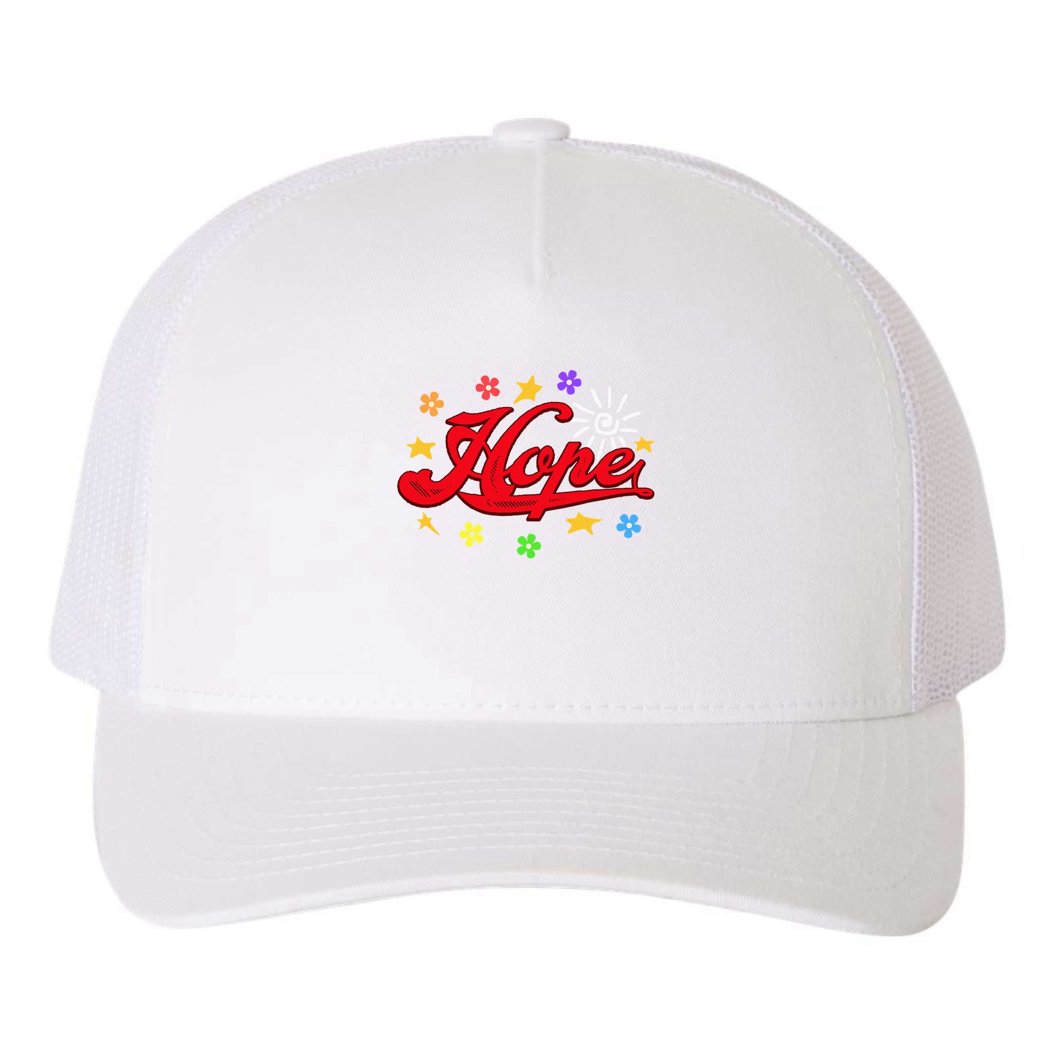 The Hope Personalized Name Flowers On Stage Stars  Yupoong Adult 5-Panel Trucker Hat