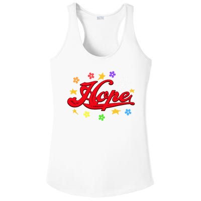 The Hope Personalized Name Flowers On Stage Stars  Ladies PosiCharge Competitor Racerback Tank