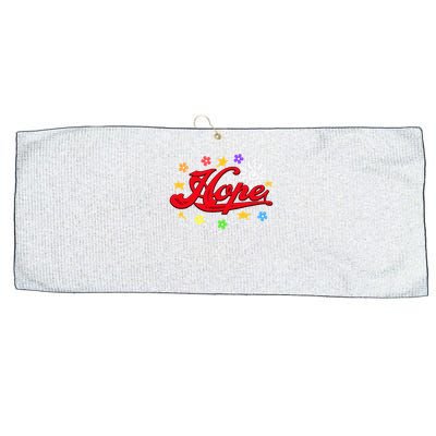 The Hope Personalized Name Flowers On Stage Stars  Large Microfiber Waffle Golf Towel