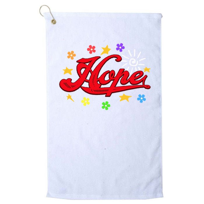 The Hope Personalized Name Flowers On Stage Stars  Golf Towel