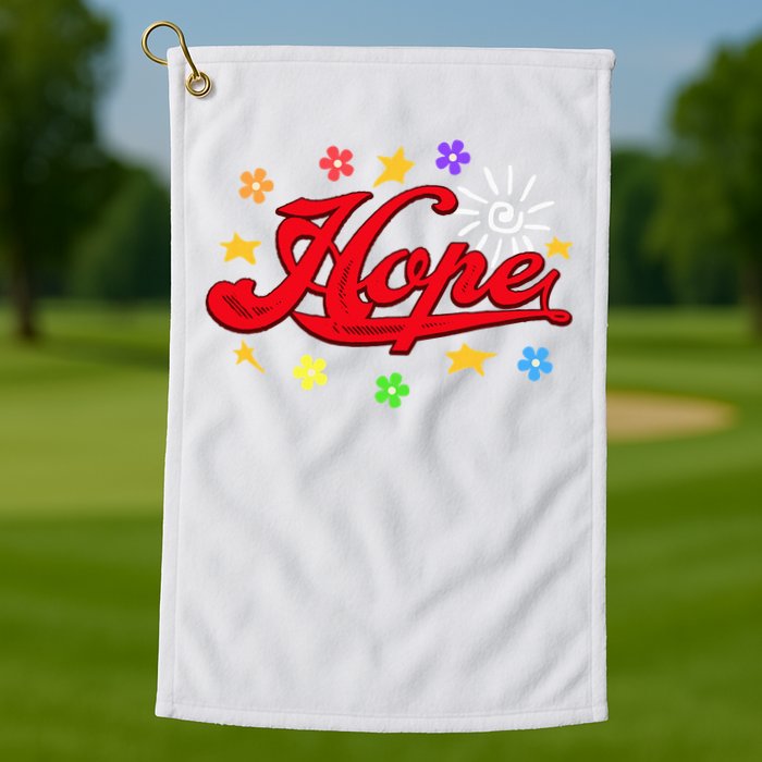 The Hope Personalized Name Flowers On Stage Stars  Golf Towel