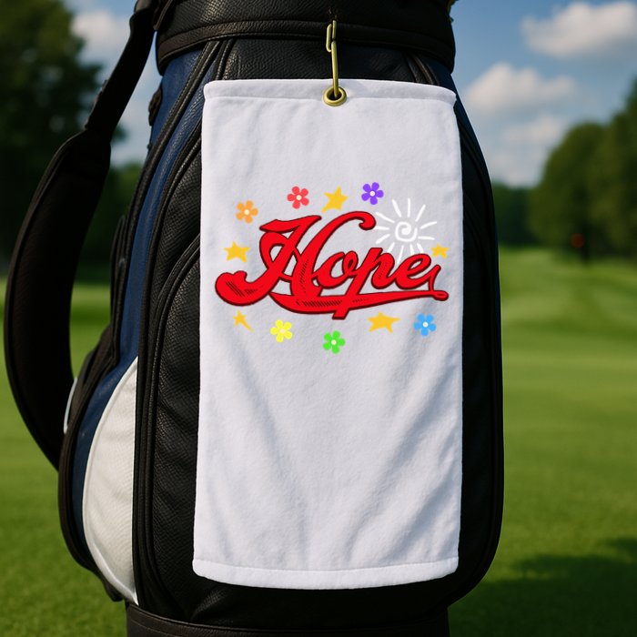The Hope Personalized Name Flowers On Stage Stars  Golf Towel