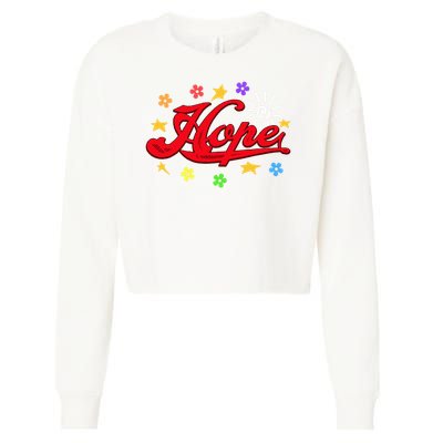 The Hope Personalized Name Flowers On Stage Stars  Cropped Pullover Crew