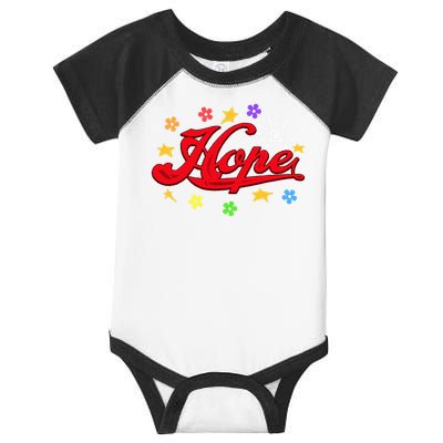 The Hope Personalized Name Flowers On Stage Stars  Infant Baby Jersey Bodysuit