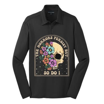 The Horrors Persist But So Do I Silk Touch Performance Long Sleeve Polo