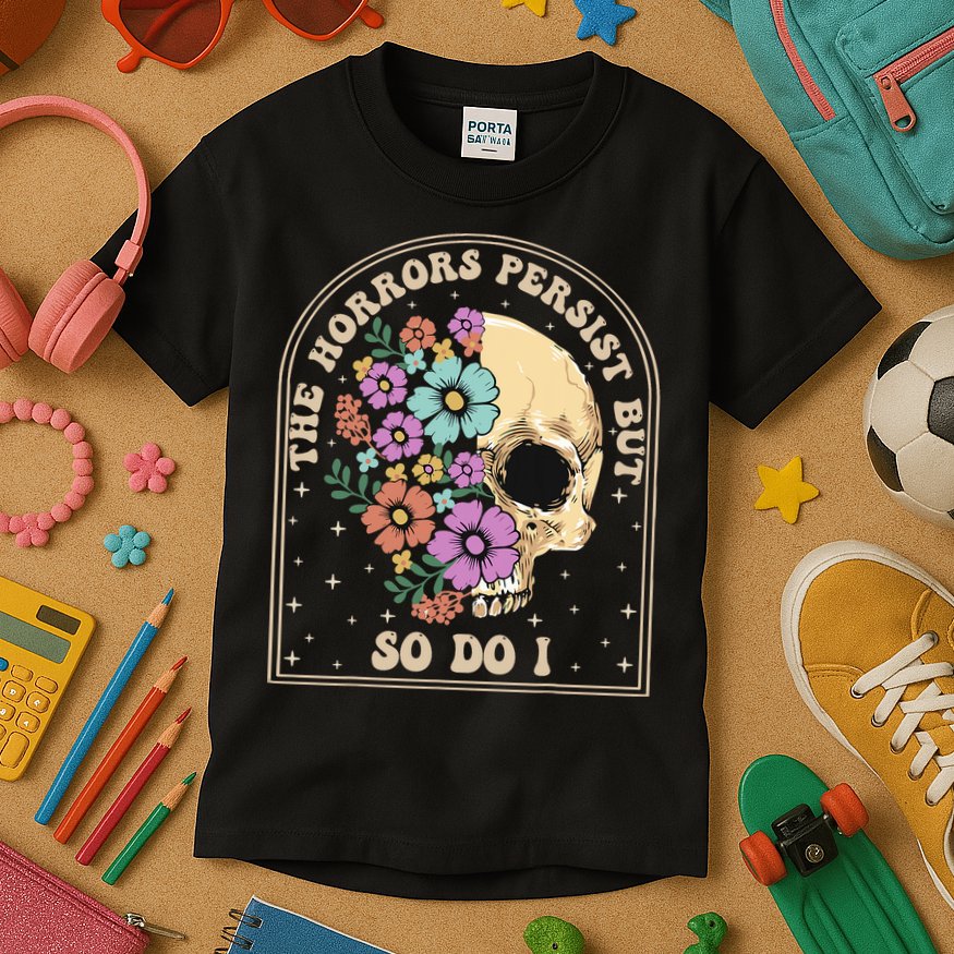 The Horrors Persist But So Do I Kids T-Shirt