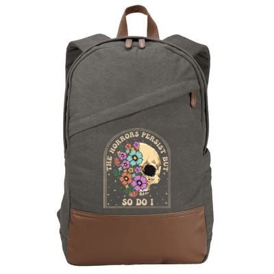 The Horrors Persist But So Do I Cotton Canvas Backpack